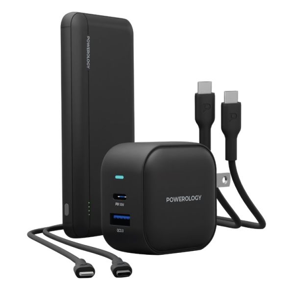 Powerology 5 in 1 Universal Power Combo 10000mAh PD Power Bank/38W Fast Charger | Future