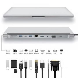 Powerology 11 in 1 Multi-Display USB-C Hub & Laptop Stand 100W in Oman | Future IT