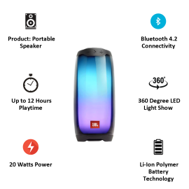 JBL Pulse 4 Portable Bluetooth Speaker With Light Show 