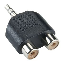 2 RCA Female to 3.5 mm Stereo Male Jack Audio Connector Converter Adapter