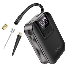 HOCO S53 Portable Smart Air Pump Mini Electric Digital Display Car Air Pump For Car - Black COD