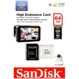 SanDisk High Endurance 64GB 100MB/s Micro SDXC Memory Card