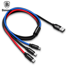 Basues Rapid Series 3 in 1 cable 3A High speed Charging for Apple Micro Type-C