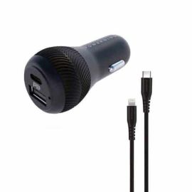Buy Powerology 32W Ultra Quick Car Charger with USB C to Lightning Cable in Oman | Future IT Oman
