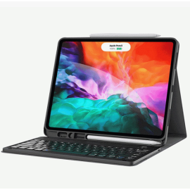 Green iPad Air 4 10.9 Premium Vegan Leather Case With Wireless Keyboard