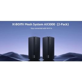 Xiaomi AX3000(2 Pack) Mesh System WiFi 6 Modem 2976Mbps OFDMA Access Point Mode Signal Booster Range Extender 1/2pcs Global Version ideal for 3-4 Bedroom Houses Tri-core Qualcomm  processor with 256 MB RAM offers a powerful CPU  performance..