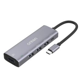 Onten USB C To hdmi (4k) Adapter With PD 3.0 Charger 3 Port USB 3.0 Hub 95123