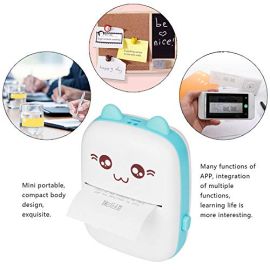 Mini Printer Inkless Pocket Label Printer Lychee Instant Photo Printer with 2 Rolls Thermal Paper Compatible with iOS Android Phone for Travel List Study Note Work Memo