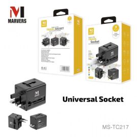 Stay Powered Anywhere with Marvers 3 in 1 Travel Socket 10A 1500W MS-TC217 - Exclusive Offers in Oman at Future IT Oman
