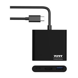 Port USB-C Mini Docking Station, HDMI+USB3+USB-C, 60 Watts, Black