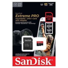 SanDisk Extreme PRO 256GB Micro Up to 200MB/s Read Speed, Up to 140MB/s Write Speed