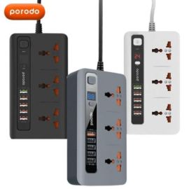 Porodo 4 USB Port 3.4A + 1 QC 3.0 with 3 Universal Power Sockets10A