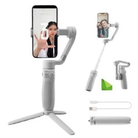 ZHIYUN Smooth Q4 Combo Gimbal Stabilizer 3-Axis Smartphone Phone Gimbal Built-in Extension Rod Foldable and Portable Android and iPhone Gimbal Vlogging Stabilizer TikTok YouTube Video