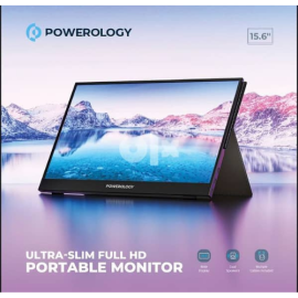 Powerology Ultra Slim Full HD Portable Monitor 15.6" Display  With Built In Speaker