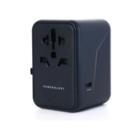 Powerology 65W PD Universal Multi-Port Travel Adapter with Triple USB-C Output