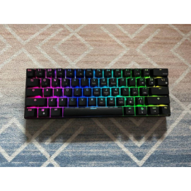 Royal Kludge RK 61 mini black mechanical keyboard-blue switch- wired and bluetooth and wireless 2.4-arabic english