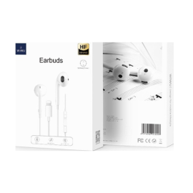WIWU Earbuds HF Sound Plug And Play Lightning Connector - White