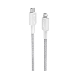 Anker 322 USB-C to Lightning Connector (3ft Braided) White A81B5H21 | Future IT Oman Offers