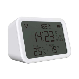 Stay Informed with Porodo Smart WiFi Temperature Humidity Clock in Oman | White PD-LSTHSR-WH | Future IT Offers in Muscat, Salalah, Nizwa
