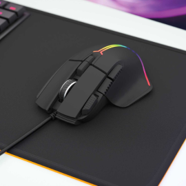 Porodo Gaming Mouse, 8D Wired with RGB Lighting Effects PDX316-BK