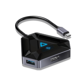 Porodo Gaming 6in1 USB-C Hub Type-C PD 100W HDMI USB SD MicroSD - Black PDX529