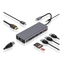 Porodo 9-in-1 USB-C Hub with PD 100W, HDMI, Ethernet, SD Card, and More in Oman | Future IT Oman