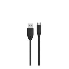 Powerology Braided USB-A to Type-C Cable 1.2M in Black - Exclusive Offers in Oman at Future IT Oman