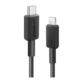 Anker 322 USB-C to Lightning Cable (0.9m Braided) - Black A81B5H11