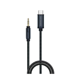 Powerology Braided Audio Type-C to 3.5mm AUX Cable - 1.2m / 4ft PCAX12BK