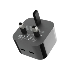 Porodo Super-Fast Dual USB-C Wall Charger With 1.2m Type-C To Lightning Cable – Black