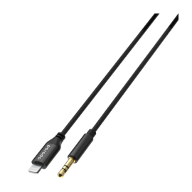 Porodo Braided Aluminum Lightning to 3.5mm AUX Cable 1.2M - Black PD-AXL 12 BK