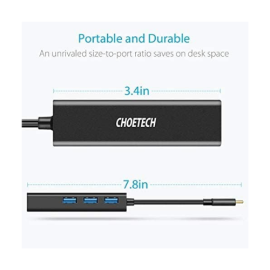Choetech USB C HUB With Ethernet & USB 3.0x3 HUB-U02