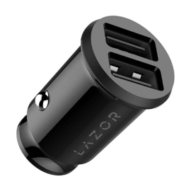 Lazor Voyager P CC13 Compact Car Charger, 1m Charging Cable USB-A TO Lightning