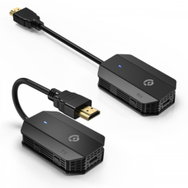 Powerology Wireless HDMI Mirroring Adaptor Pair with USB-C Cable Full HD 1080P - Black
