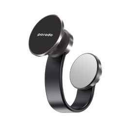 Porodo Magesafe N52 Magnetic Head and Suction Base Car Mount With Flexible body - Black