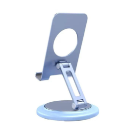 Porodo Phone Stand with Aluminum Alloy, 360° Rotation, Adjustable Angle - Blue