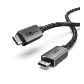 Powerology 8k Vedio USB4 Type C 40GBPS Data Braided Cable Gray