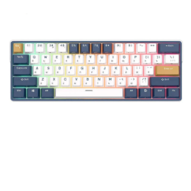 Royal Kludge RK61 Plus Mini White Mechanical Keyboard, Brown Switch, Wired, Bluetooth, Wireless, 2.4GHz, Arabic, English