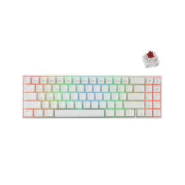  Royal Kludge RK71 TKL White Mechanical Keyboard | Red Switches | Wired, Bluetooth, Wireless 2.4 | Arabic & English Layout | Future IT Oman