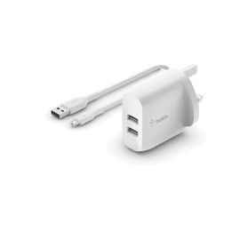 Belkin Dual USB A Wall Charger 24W Micro USB Cable