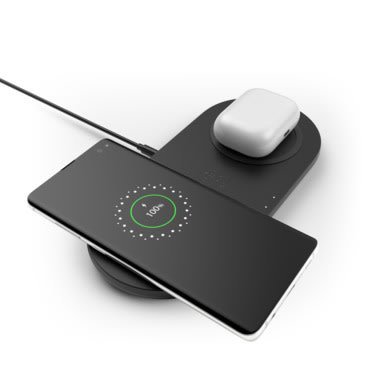 Belkin BoostCharge-10W Fast Dual Wireless Charging Pad,Includes QuickCharge 3.0 Wall Charger & Cable Case