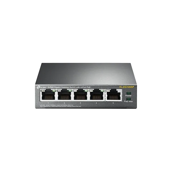 TP-Link TL-SG1005P, 5-Port Gigabit Switch, PoE Desktop Switch, TL-SG1005P 65W, TP-Link PoE Switch, Gigabit PoE Network Switch