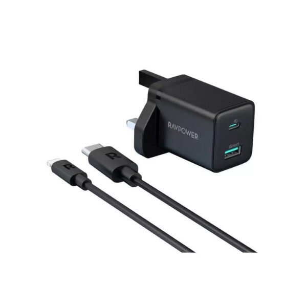 Rav Power 2 In 1 20w Wall Charger With Lightning Cable