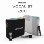 HiFuture Vocalist 200 Bluetooth 100W RGB Illuminated Portable Karaoke System Speaker Microphone Wireless Silver - Image 2