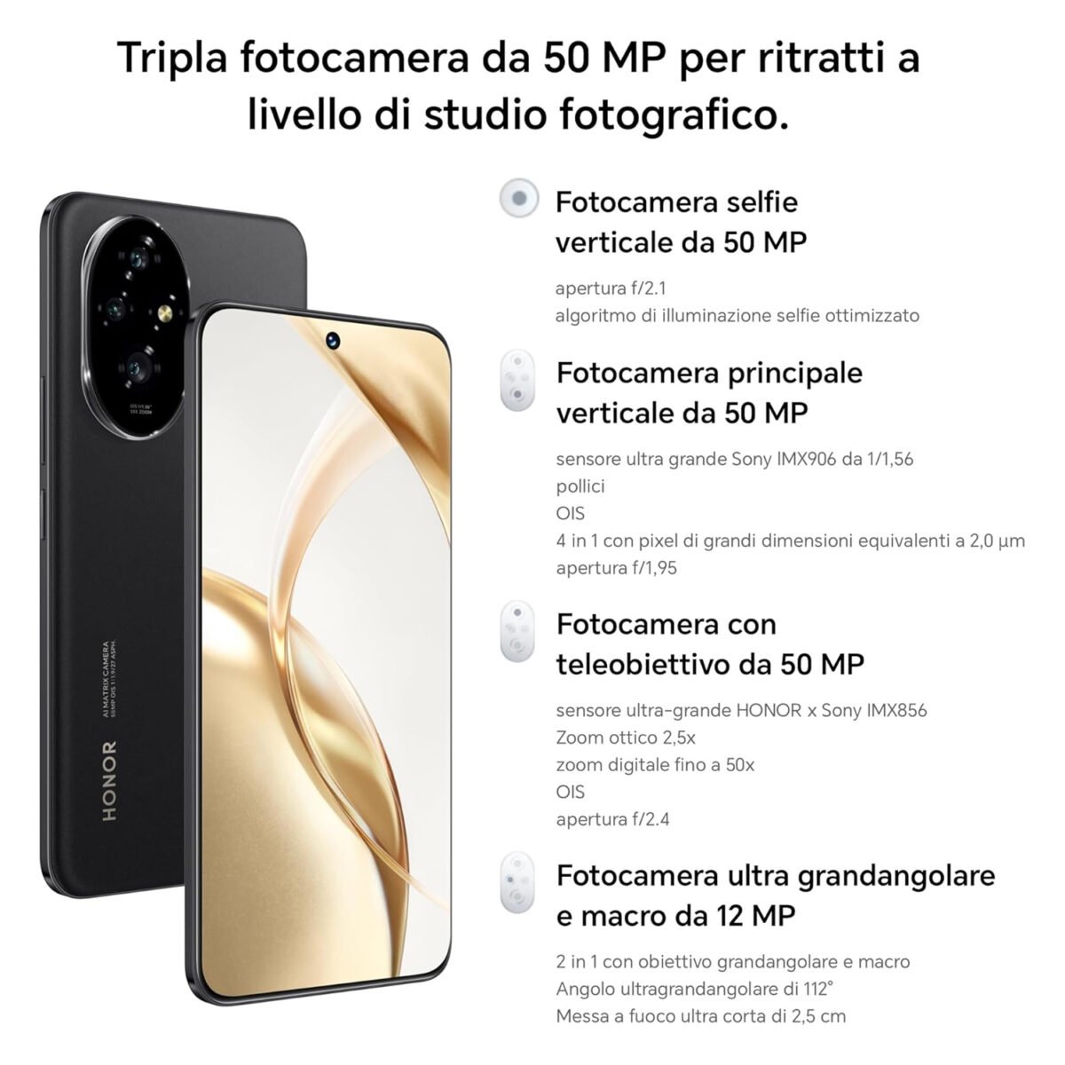 Honor 400 Pro 5G, Honor 400 Pro 12GB 512GB, Honor 400 Pro Midnight Black, Flagship 5G Phone, Snapdragon 8 Gen 3 Phone, 200MP Camera Phone