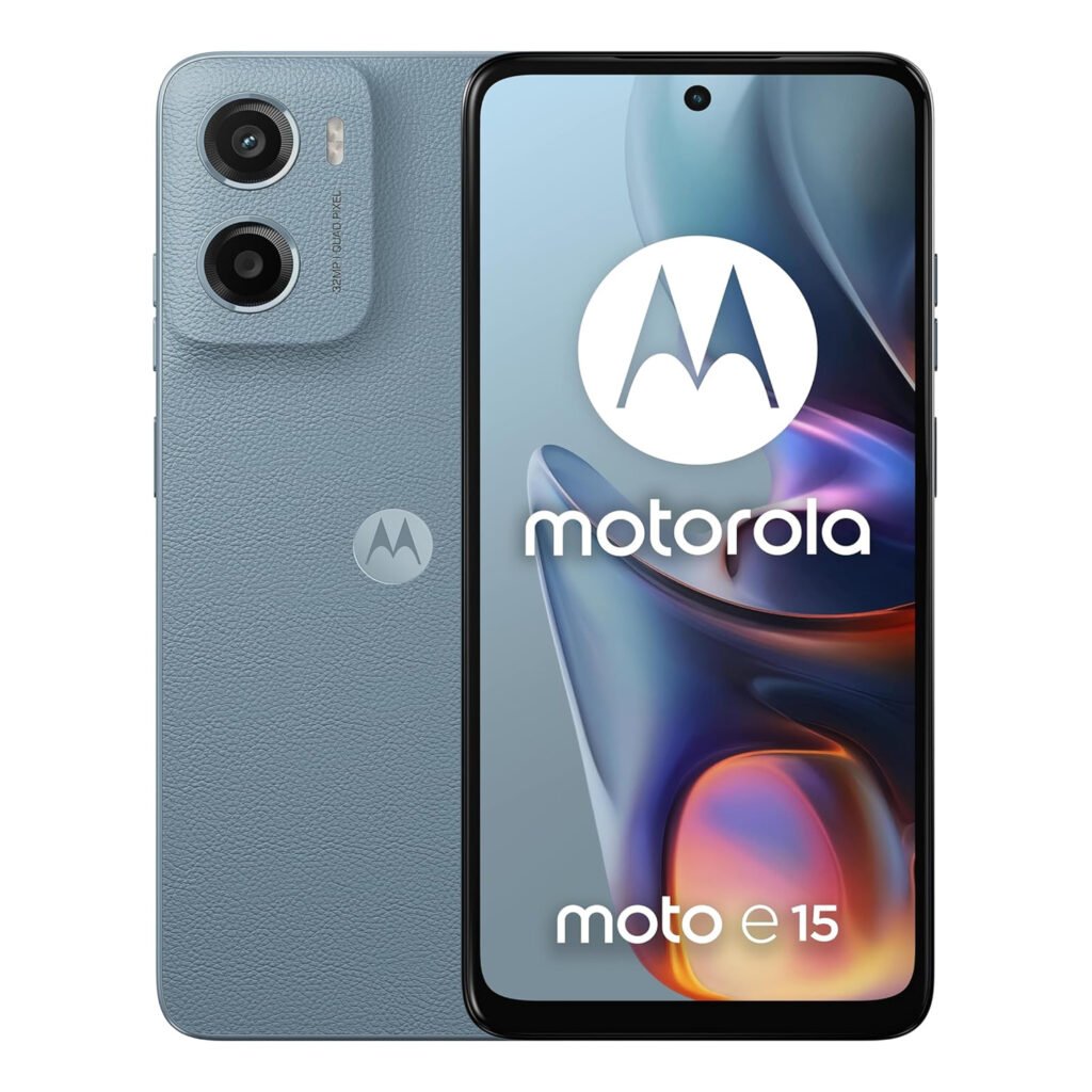 Motorola Moto E15, Moto E15 2GB RAM, Moto E15 64GB storage, budget smartphone, Dual-SIM phone, Android 14 Go Edition, 5200mAh battery phone, 90Hz display phone