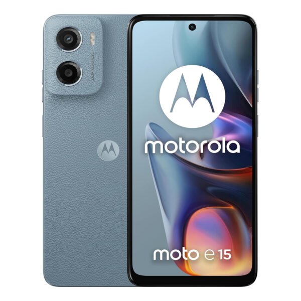 Motorola Moto E15, Moto E15 2GB RAM, Moto E15 64GB storage, budget smartphone, Dual-SIM phone, Android 14 Go Edition, 5200mAh battery phone, 90Hz display phone