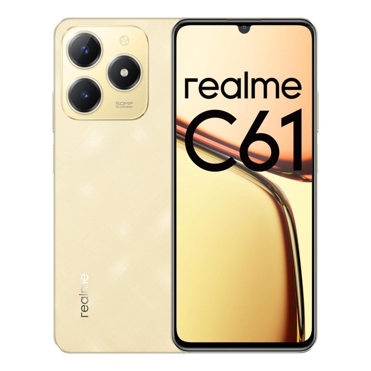 Realme C61 4G Smartphone, Realme C61, Realme 256GB Mobile, Realme Sparkle Gold