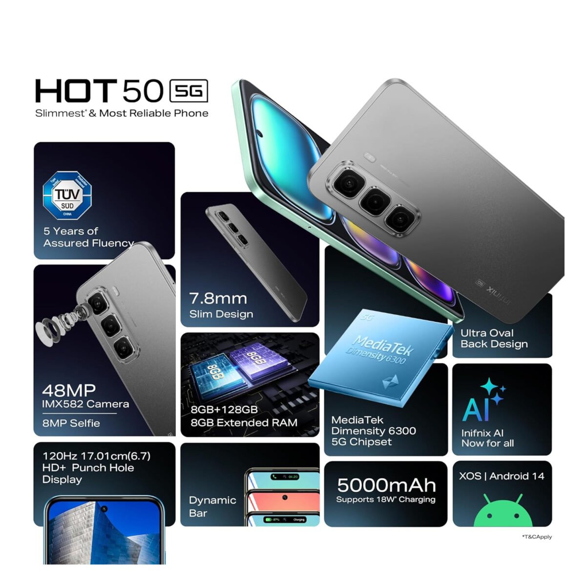 Infinix Hot 50 256GB Sleek Black 5G