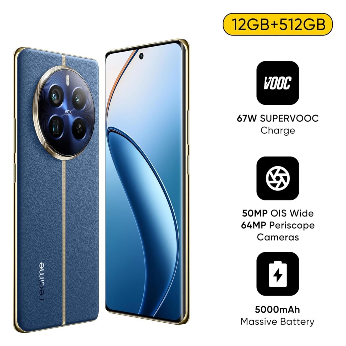 Realme 12 Pro 5G Smartphone, Realme 12 Pro, Realme 5G 512GB, Realme Blue Phone